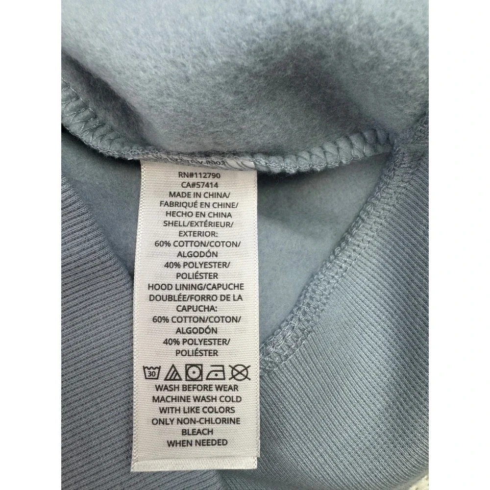 True Religion Mens Dusty Blue Full Zip Hoodie Horseshoe Buddha Logo NWT